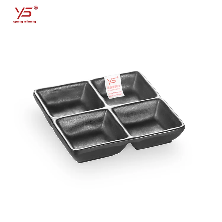 Elegant appearance muslim frosted tableware 100% melamine plate with dividers