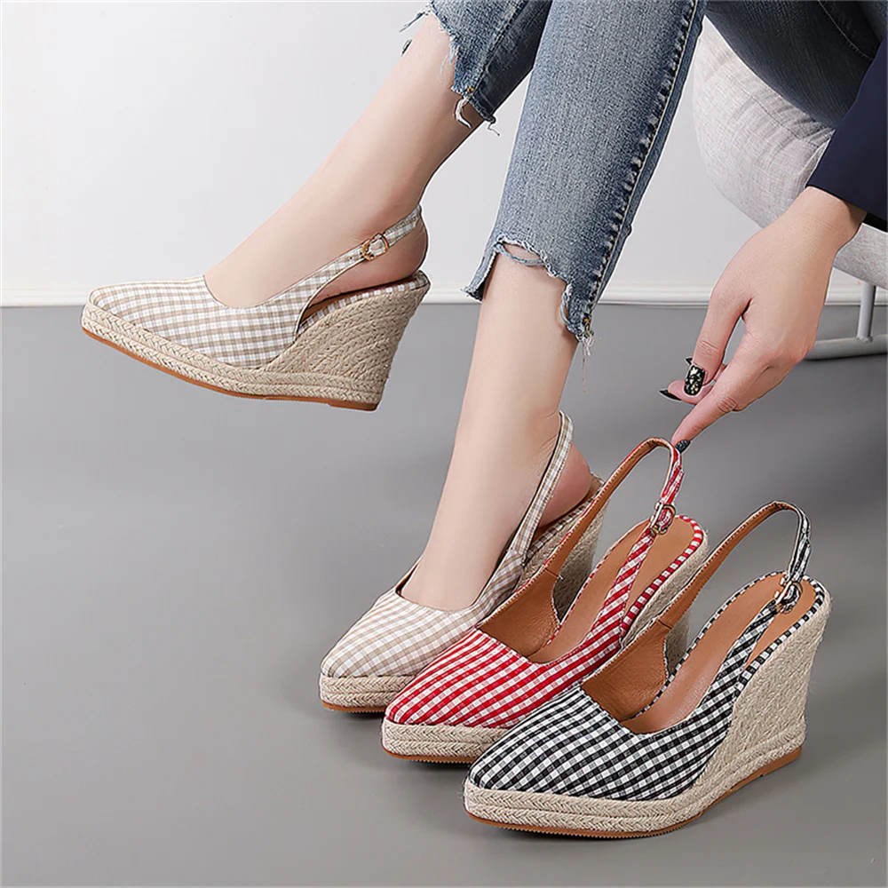 Womens Wedge Sandals Closed Toe Ankle Strap Buckle Platform Espadrille Casual Summer Shoes