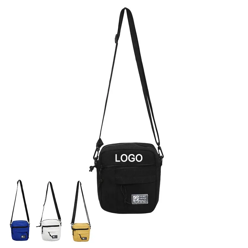 Trending travel canvas messenger bags crossbody chest bag men and women chest strap crossbody bag for mobile phone