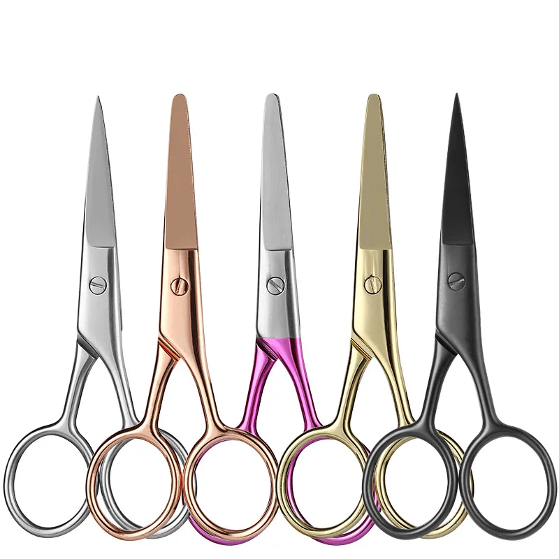 personal care tools round head scissors men black beauty scissors Nose hair Beard scissors