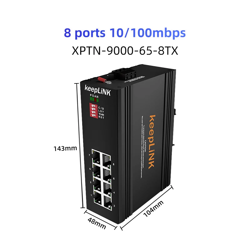 Водонепроницаемый Промышленный ethernet-коммутатор с 8 портами 10/100/1000 ip40 din-рейка наружный неуправляемый гигабитный