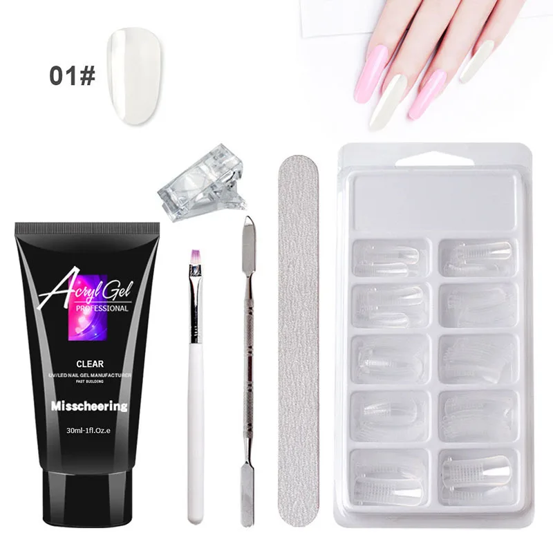 Neiss Clear Acrylic Nail Poly gel Custom Colors Uv Vegan Nail Extension Gels 30Ml Milky White Poly Gel Polygeling
