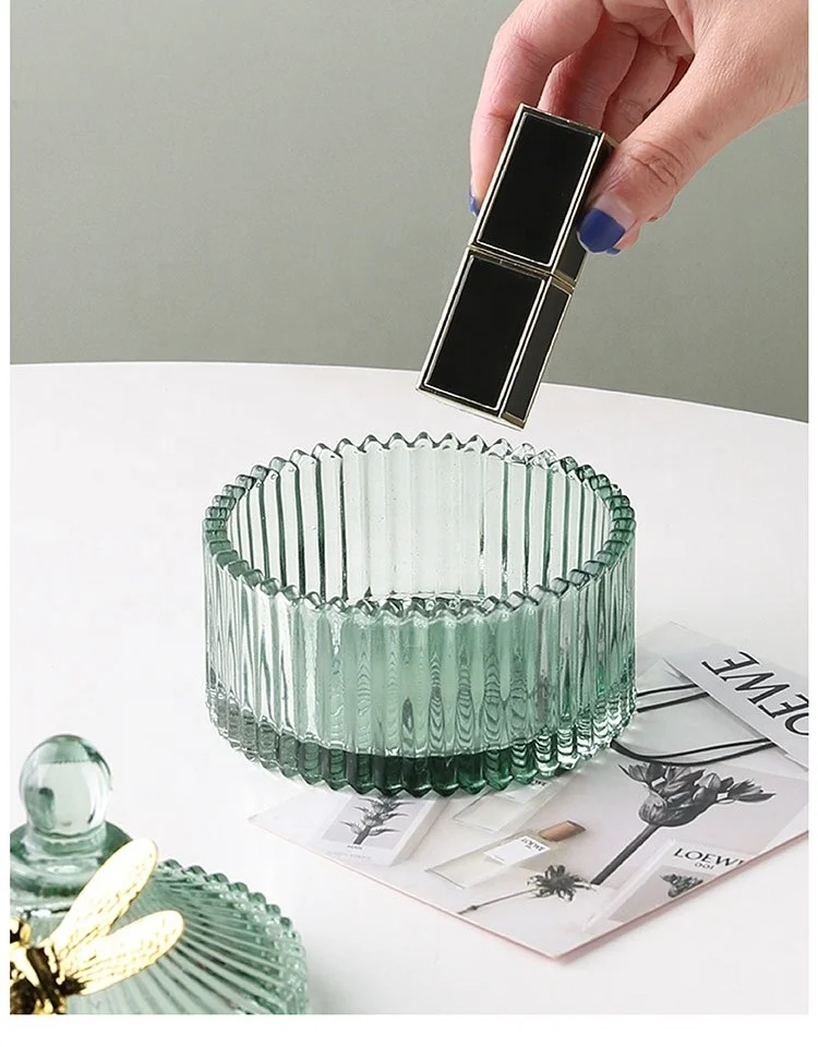 Роскошное Стеклянное блюдо для конфет с крышкой декоративная чаша фруктовых Хрустальная банка домашнего офисного стола контейнер хранения продуктов