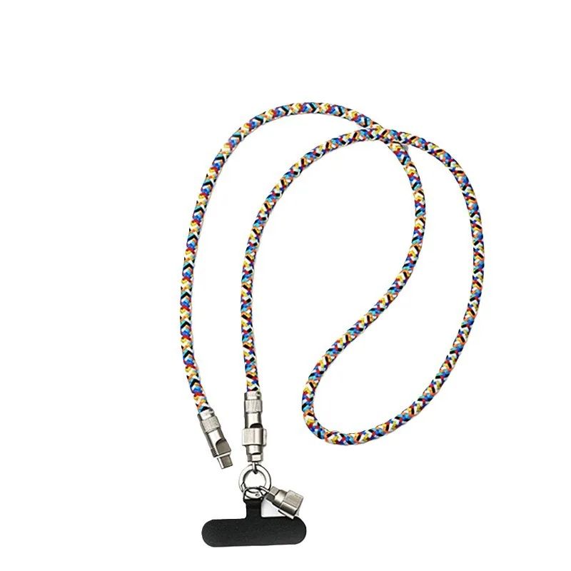 Outdoor 2-in-1 PD 66w Type C to Type C Fast Charging Bracelet Mobile Crossbody Phone Lanyard with Charging Cables