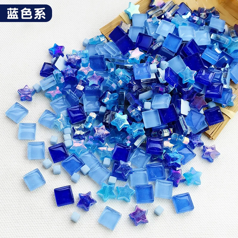 DIY Art Craft Material Brick Puzzle Mixed Color Crystal Glass Mirror Mosaic Tiles