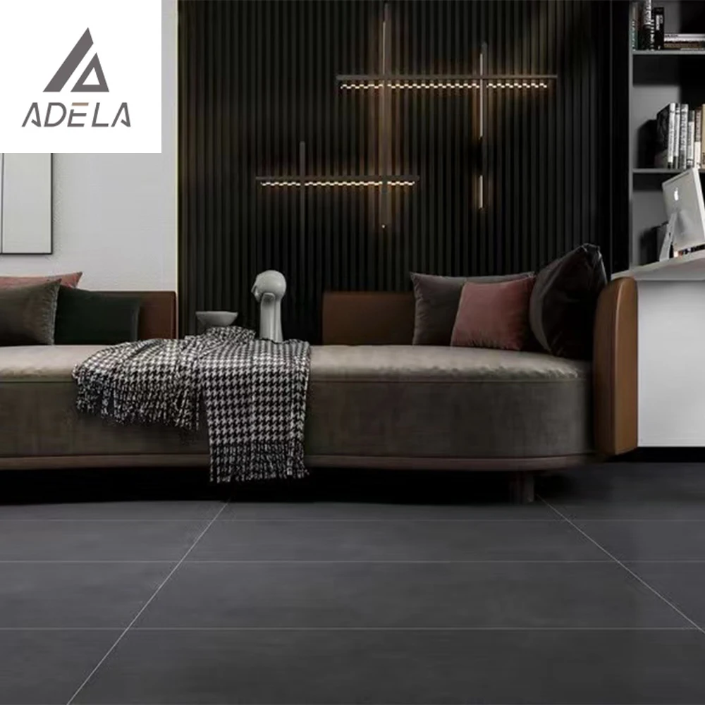 Big Size 1200x600 Living Room Smooth Grey Full Polished Glazed Tile Large Grey Floor Tile Porcelain