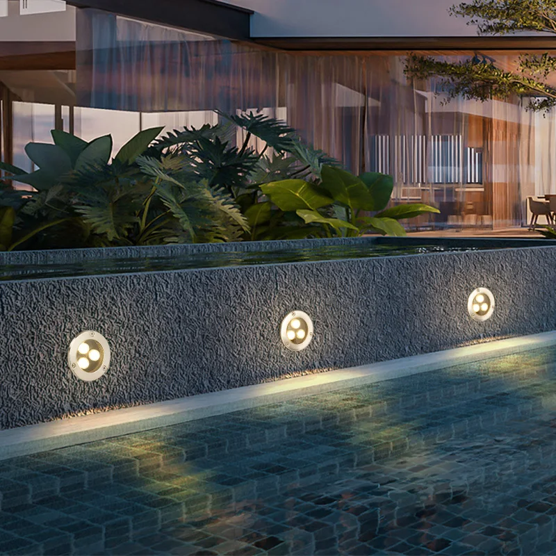 Outdoor Stainless Steel Casing Landscape Underground Light RGB 12V 24V IP68 Buried Lights led Underground Light