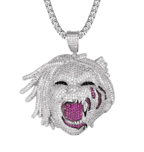 2020 Fashion Jewelry CZ Hip Hop Bling Bling Iced Out Custom Design Grizzly Pendant