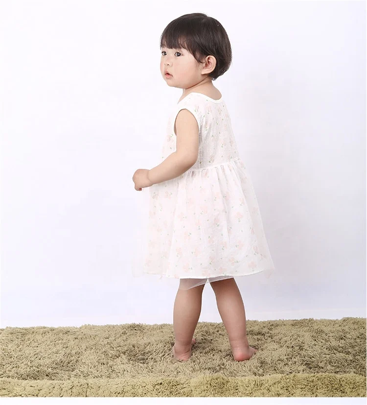 Online Store Girls Clothes Dresses Summer 4 Years Cotton Manufacturer Lace for Kids Children Medium Sunny Sleeveless Printed 200