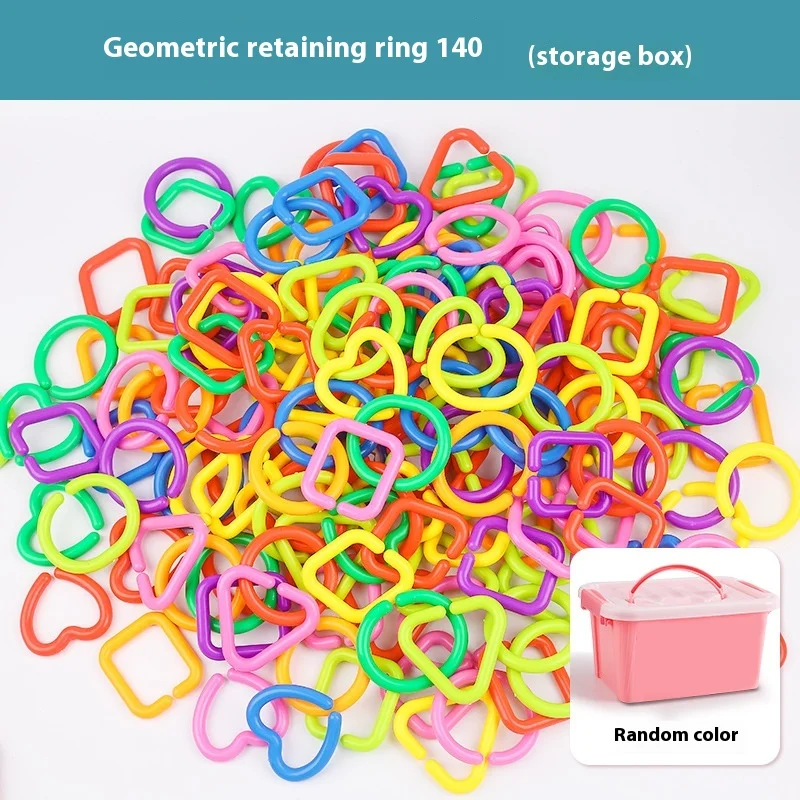Children Learning Toys Colorful Plastic Link Chain DIY Block Geometric Chain Buckle Baby Puzzle Toy