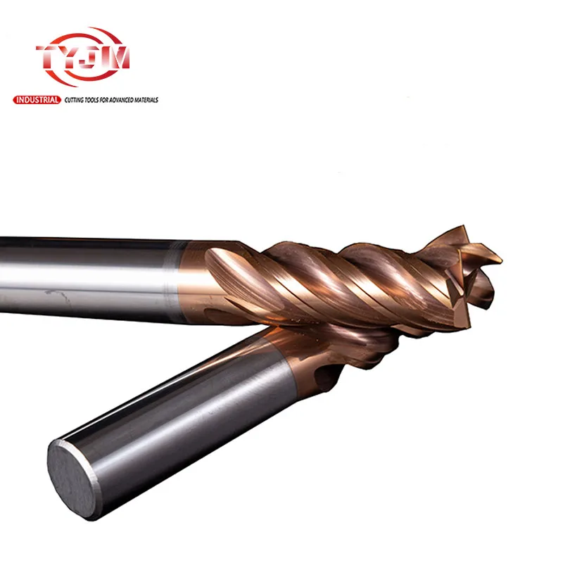 TYJM Carbide Endmill 4Flutes for Steel  Standard High Performance Coated Cnc Tungsten steel Endmill Cnc Cutter Tool Manufacturer