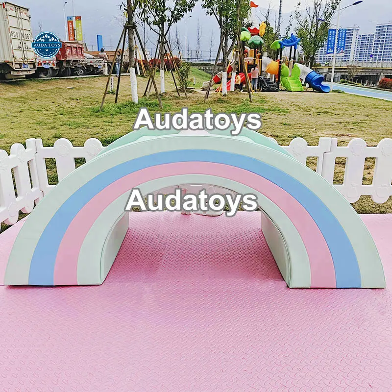 Customs Pastel Macaroon Kids Soft Play Indoor Playground Rainbow Arch Or Wedding Party