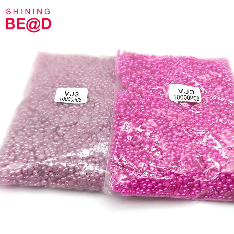 Разноцветные 3 мм искусственный жемчуг ABS пластиковые полукруглые плоские бусины для дизайна ногтей ювелирные изделия ручной работы аксессуары