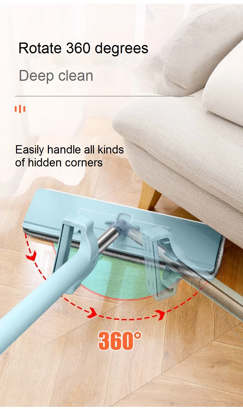 Lazy Mop Folding Large Size Wet and Dry Cleaning Spins Long Multi-function style Hand-Free