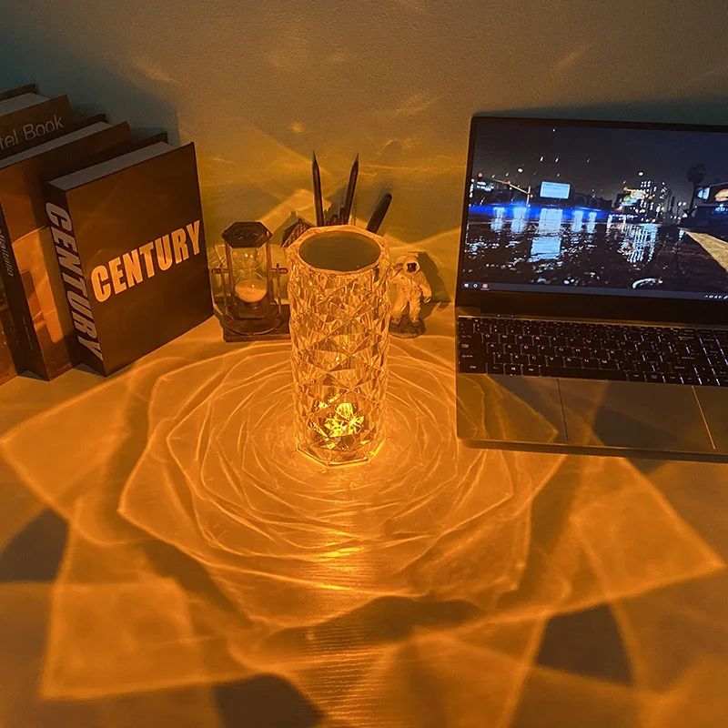 Hot 16 Colors Changing Rgb Led Crystal Lamp Diamond Rose Light Table Lamps Crystal Lamp Touch