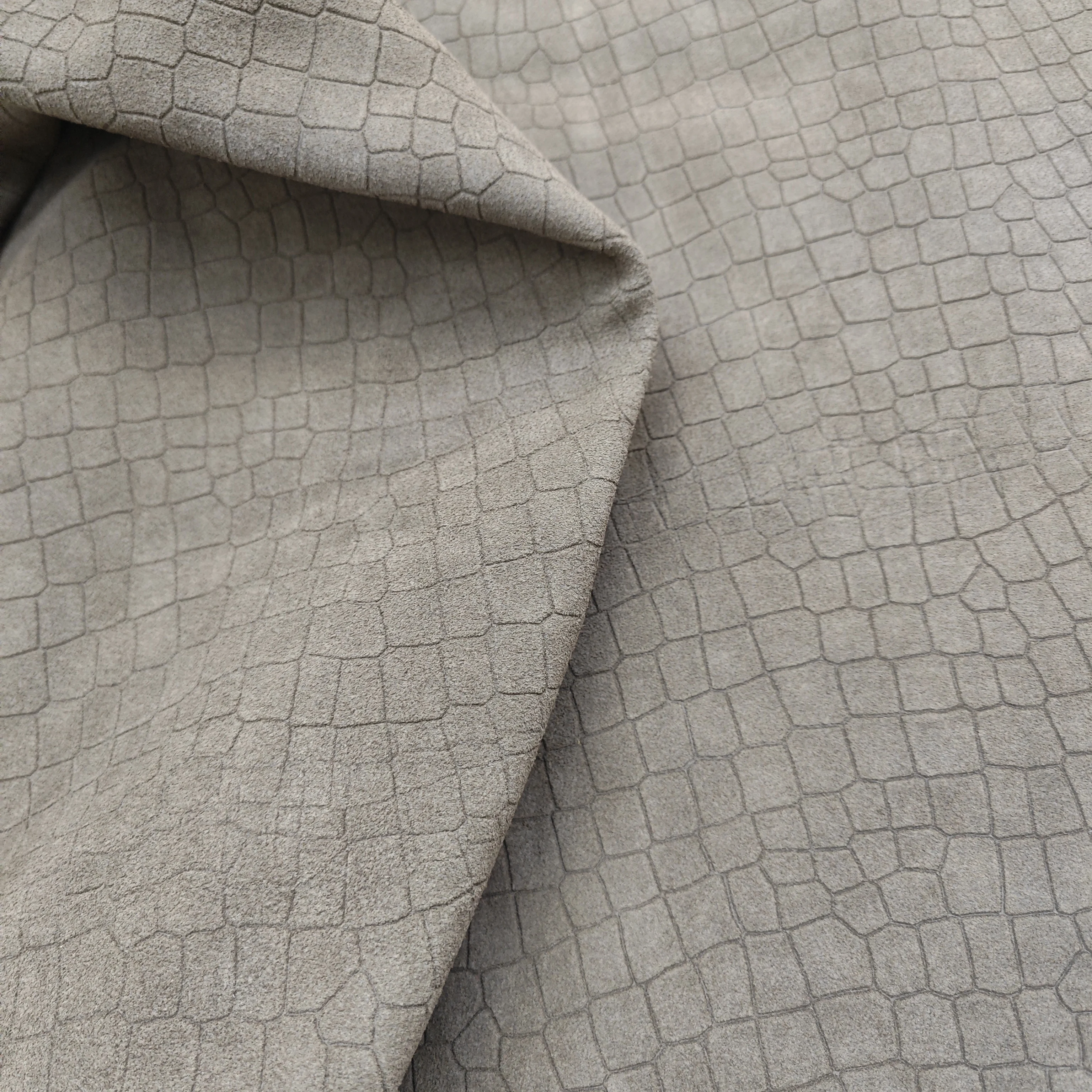 Crocodile embossed cow suede Alligator pattern Cow split leather For shoes garment wallet