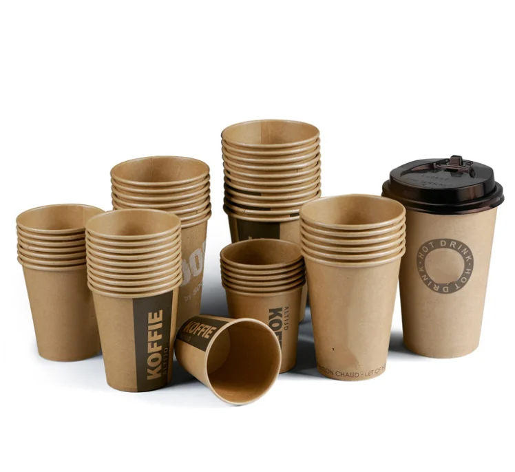 Beverage Papar Cup Custom Logo Printed Disposable Customized Style Packing Color Feature Eco Material