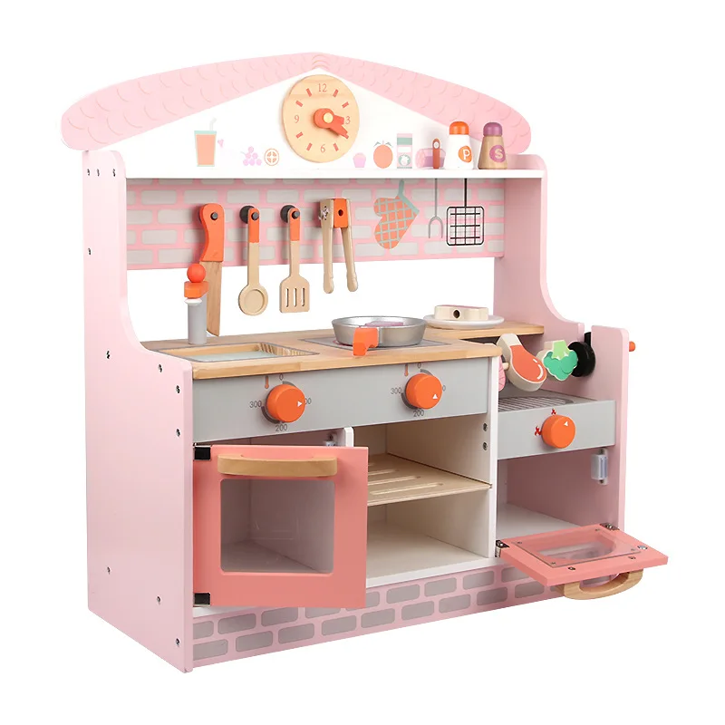 Wholesale New  Wooden Toys Child Baby Kids Kitchen Pretend Play Set Wood Toy for Children Home Cooking