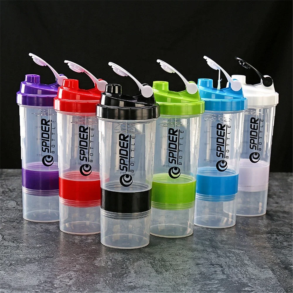 500ml Bpa Free Nutrition Bottle Gym Sports Protein Shaker Cup Water With Storage Container and Pill Box
