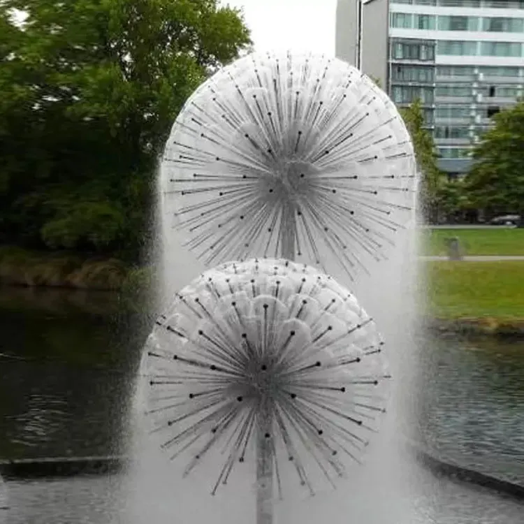 French Style Outdoor Led Lights Crystal Ball Shaped Waterfall Dandelion Fountain For Sale