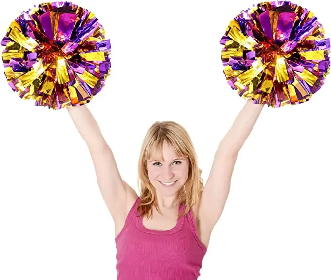 double spell color cheerleading Pom Sports Dance Cheer Plastic Poms for Sports Team Spirit Cheering