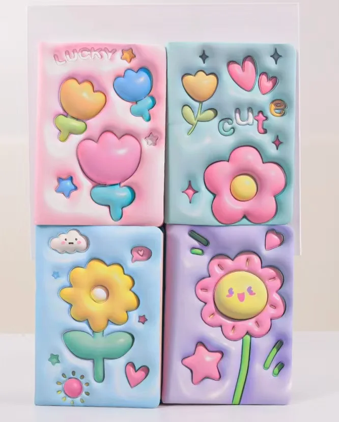 Wholesale Coil Book A7 Notebook 3D Foam Puff Cartoon Cute Girl Diary Notepad Children Student Small Handbook Gift