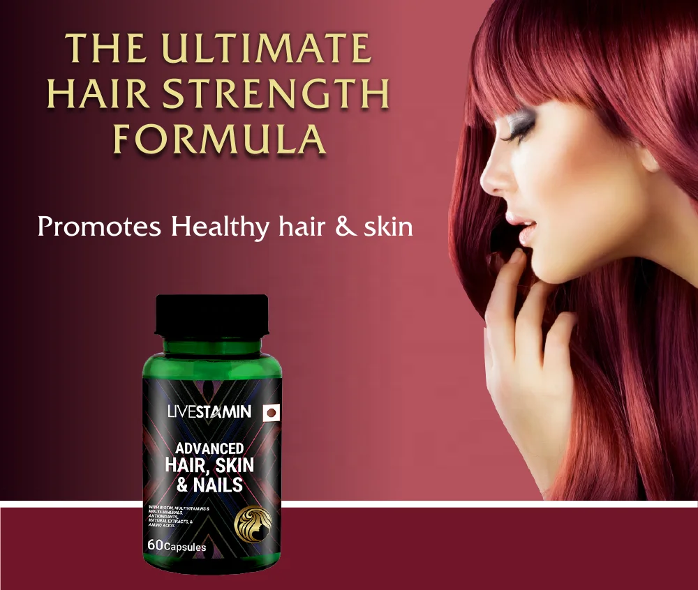 
Advanced Hair Skin & Nails with Biotin 5000 mcg Capsules Vitamins, Minerals & Herbal extracts Supplement Private Label GMP ISO 