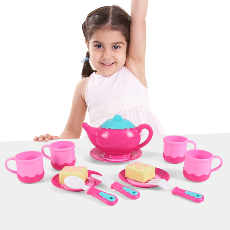 Banatoys Cuisine Enfant 12Pcs Girls Diy Games Educational Mini Afternoon Time Tea Toy Pretend Play Kitchen Toys Set Cake Toys