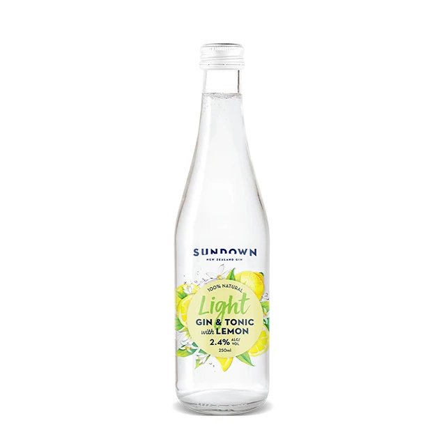 Sundown Light Gin Tonic With Lemon 250ml Health Naturals Flavor Tonic Product Bottle Alcoholic Drink
