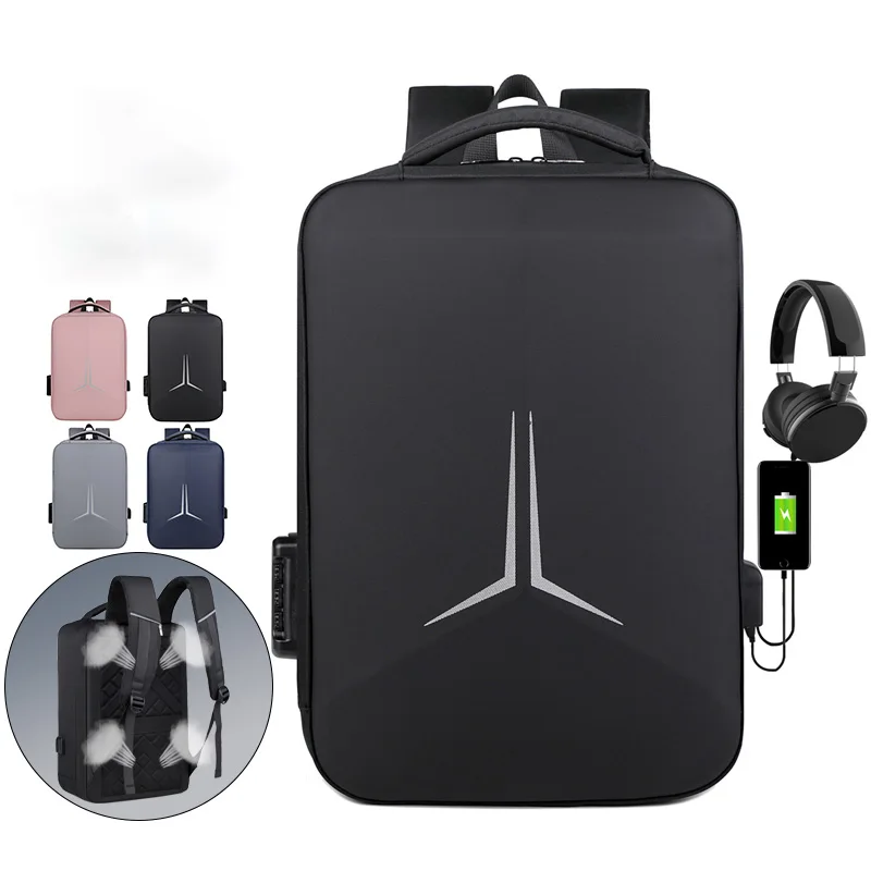 factory Business Waterproof USB  unisex Travel ergonomics hard shell cases Smart laptop backpacks