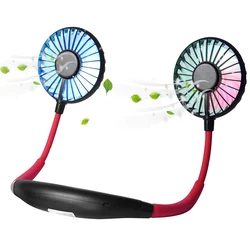 Portable 360 Degree Rotation Hand-free Neckband Sports 3 Speeds Adjustable Rechargeable Sport Mini Neck Fan