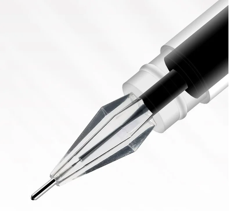 Large capacity diamond head plastic full needle neutral pen signature student exam pen Carbon 0.5mm wholesale