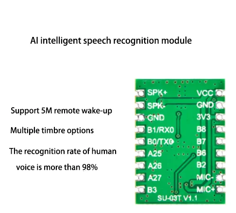 AI интеллектуальный модуль распознавания речи автономный управления речью SU-03T
