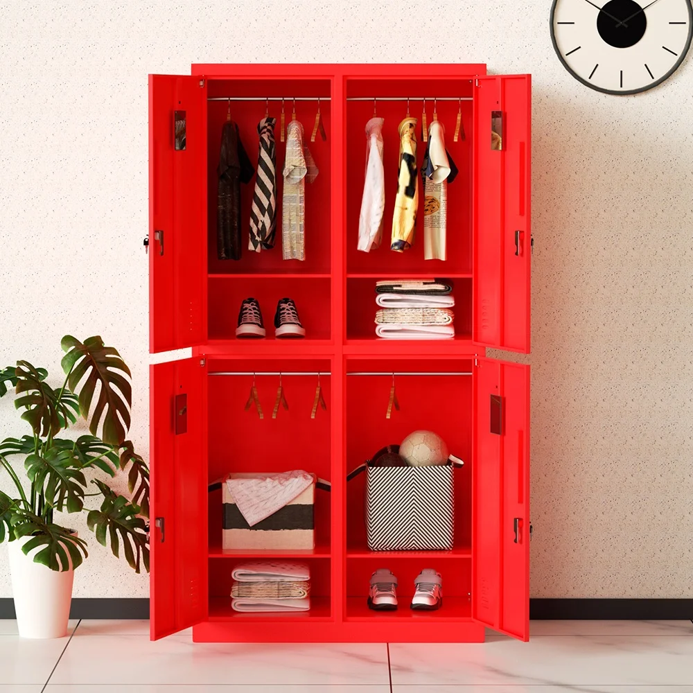 Office hospital steel storage locker white 4 Doors wardrobes