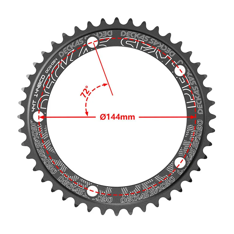 Deckas Single Speed Chainring 144BCD 44/46/48/50/52/54/56/58T Chain Ring for TMB Bike