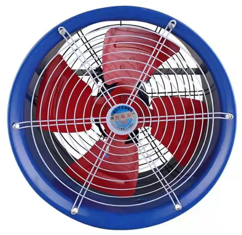 Blue Practical Custom Logo Stainless Steel Motor Fan Low Noise Axial Flow Fan
