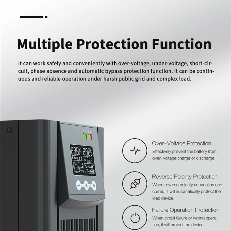 1KVA/1K High Frequency UPS Battery Backup Online Mini UPS PF1.0 LCD DC UPS with 24 Volts Battery