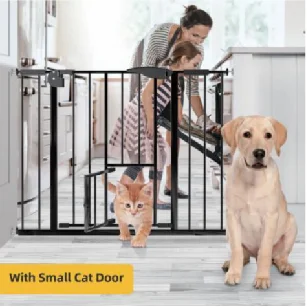 Durable Home Baby Safety Barrier Child Safety Gates with Small Pet Door Baby Gate Fence for Stairs Baby Supplies