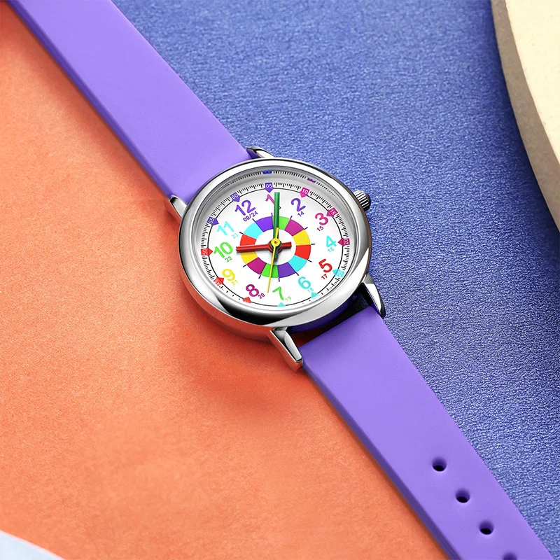 Purple Utakata waterproof kids Silicone Strap Colorful children Watches candy color  Kid Watches In Wristwatches A0009