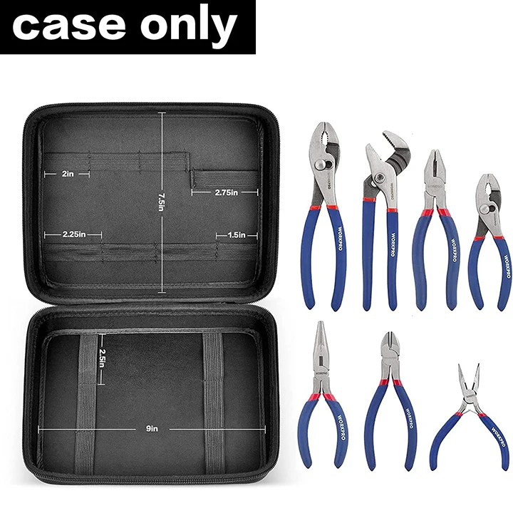 Plier Sets Storage Case for Groove Joint Long Nose Slip Joint Diagonal Linesman Wrench Organizer Case