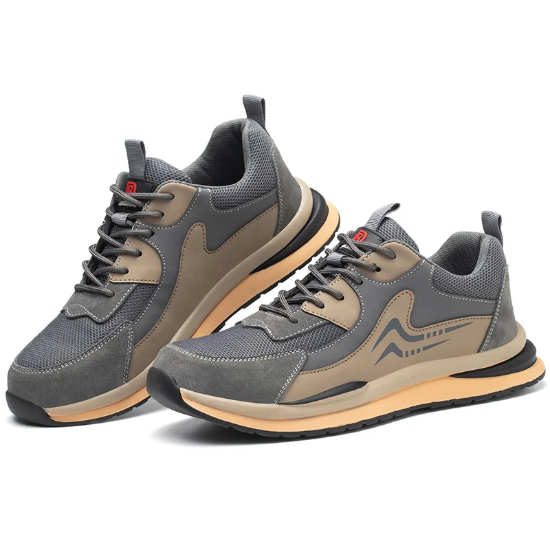 Los nuevos zapatos de seguridad antipinchazos antigolpes de gamuza de cuero puro de moda son muy rentables y de buena calidad.