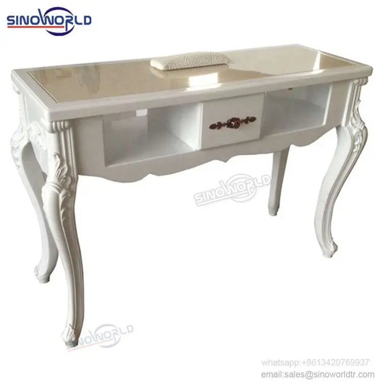 
Wholesale Ultra Luxury Vintage Black Double Modern Station Salon Furniture Nail Table Manicure Table 