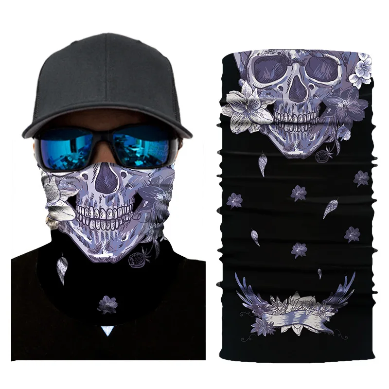 New Design Customized Buffs 25*50Cm Headwear Cooling Wholesale Skull Bandanas