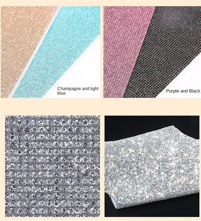 Bling Auto Household Decoration Rhinestones Scratch-resistant Car Accessories coverage Crystal Diamond DIY Adhesive Tape Sticker
