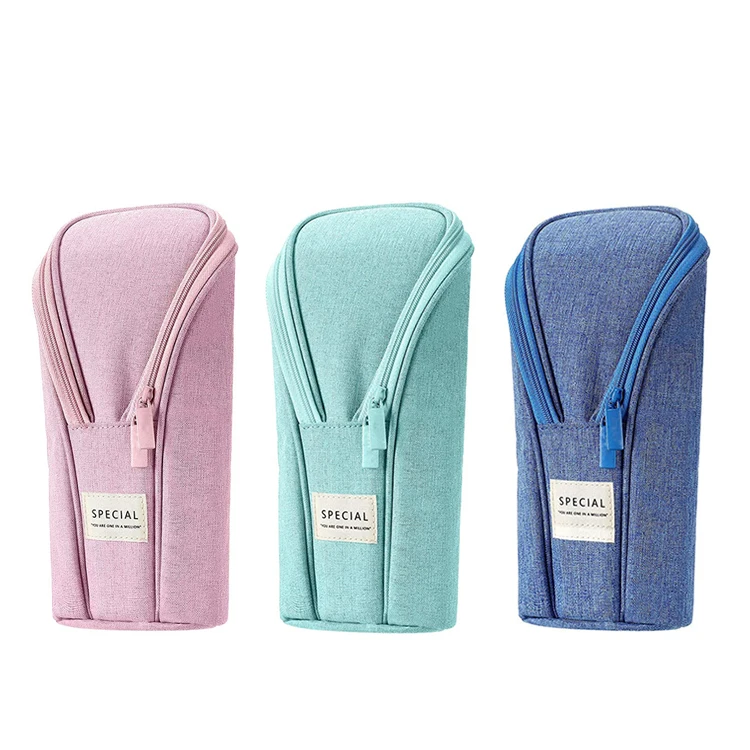 Large blank canvas stationery pop up pencil pouch plain box cartuchera escolar back to school Pencil And Pen Case