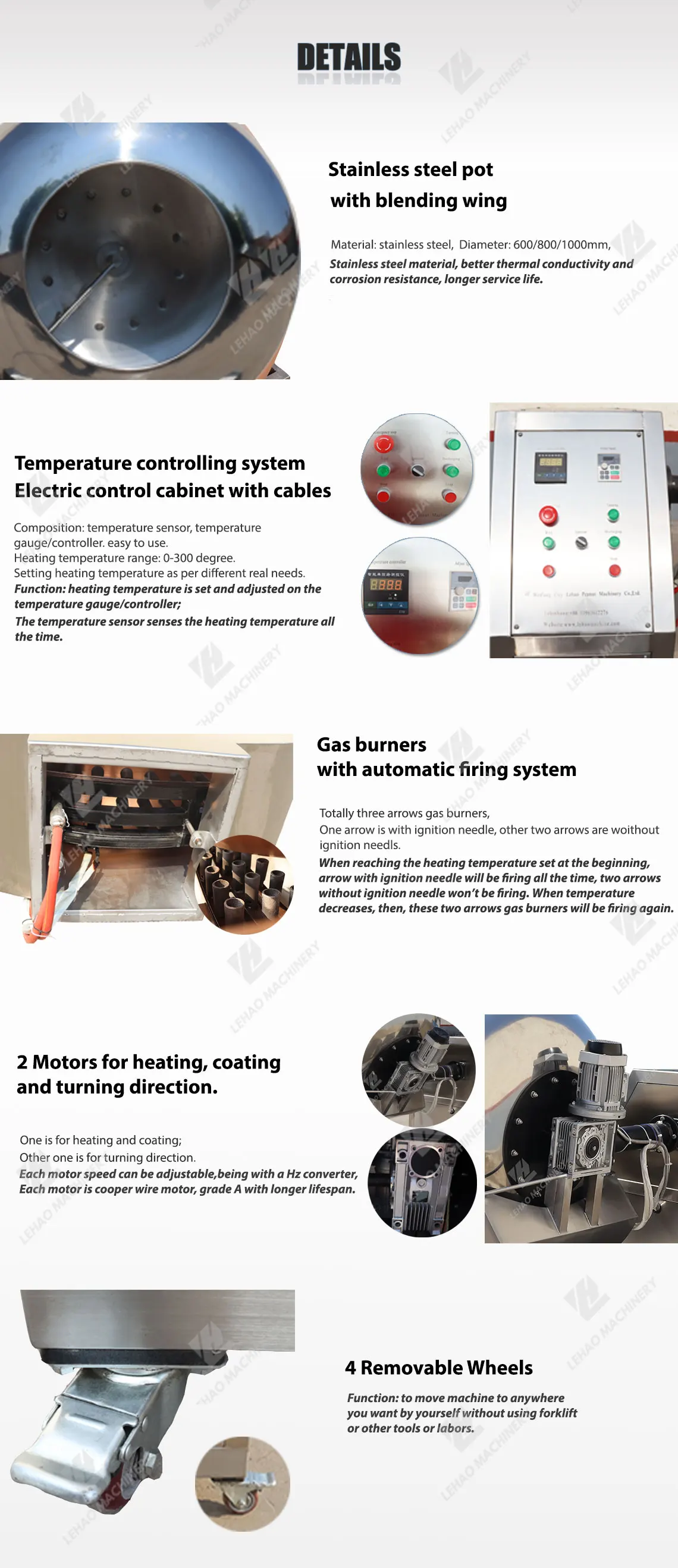 Copper caramelised nuts roasting machine chocolate coating pan candied peanut coating machine for peanut food