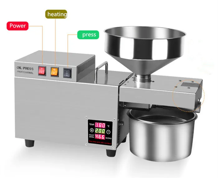 Stainless Steel Oil Press Machine Temperature Control Oil Extractor Commercial Peanut Sesame  Oil Press Machine