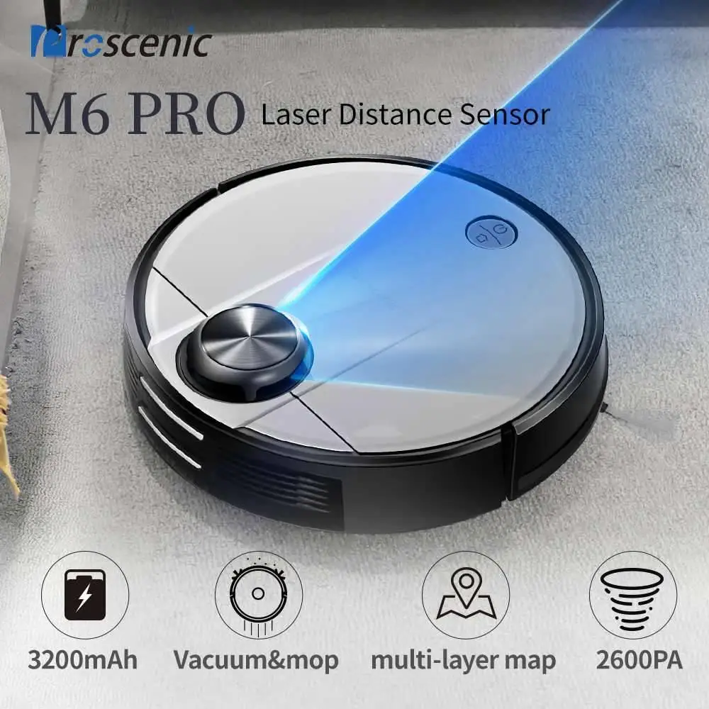 Робот-пылесос Proscenic M6 PRO с функцией протирания и лазерной навигацией