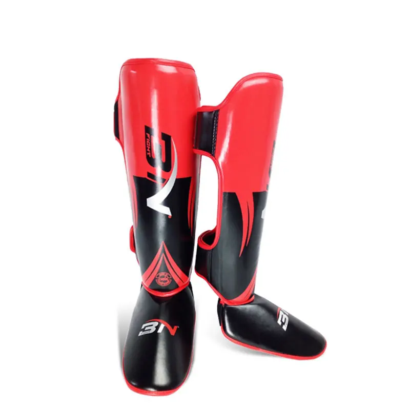 BN Promotion MMA Muay Thai Kick Boxing Custom logo Design Shin Instep Guards Profession  Protective Boxing Thicken Shinguards