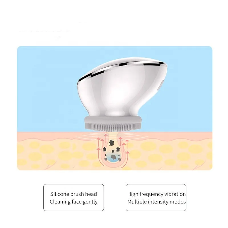 Private Label High Frequency Vibration Cleanser Ultrasound Massage  Facial Scrub Wash Face Cleaning Brush